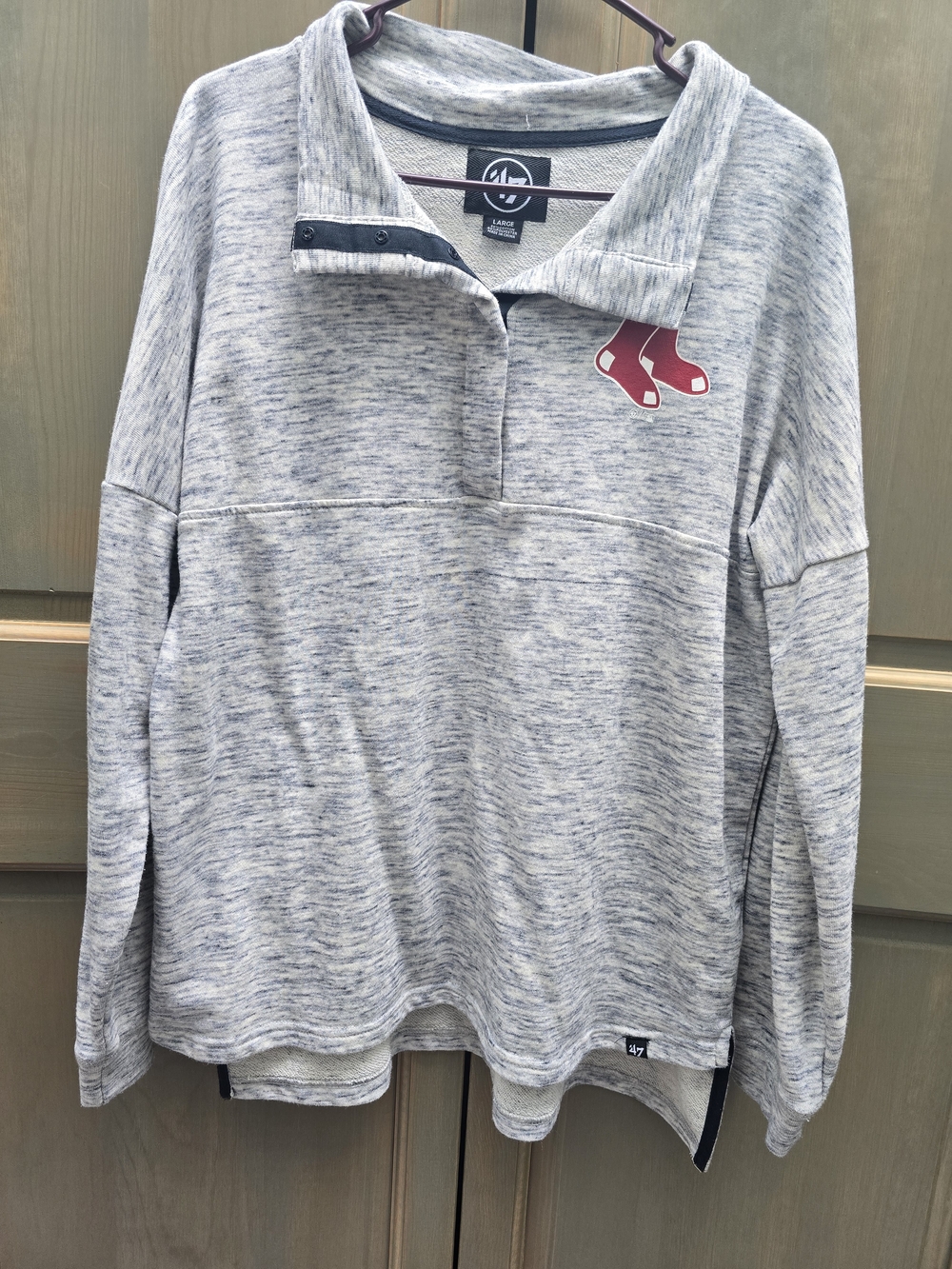 47 Brand Heather Gray Pullover with Black Logo